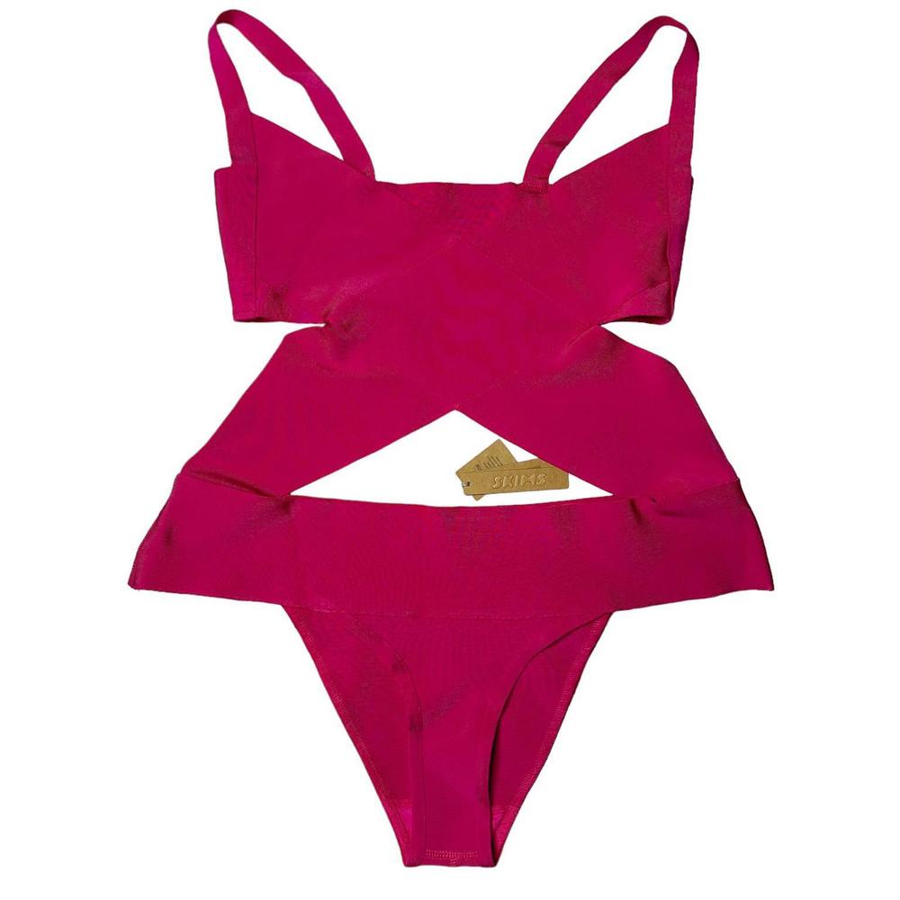 NWT Skims Knit Swim Monokini in Magenta Women’s 3X